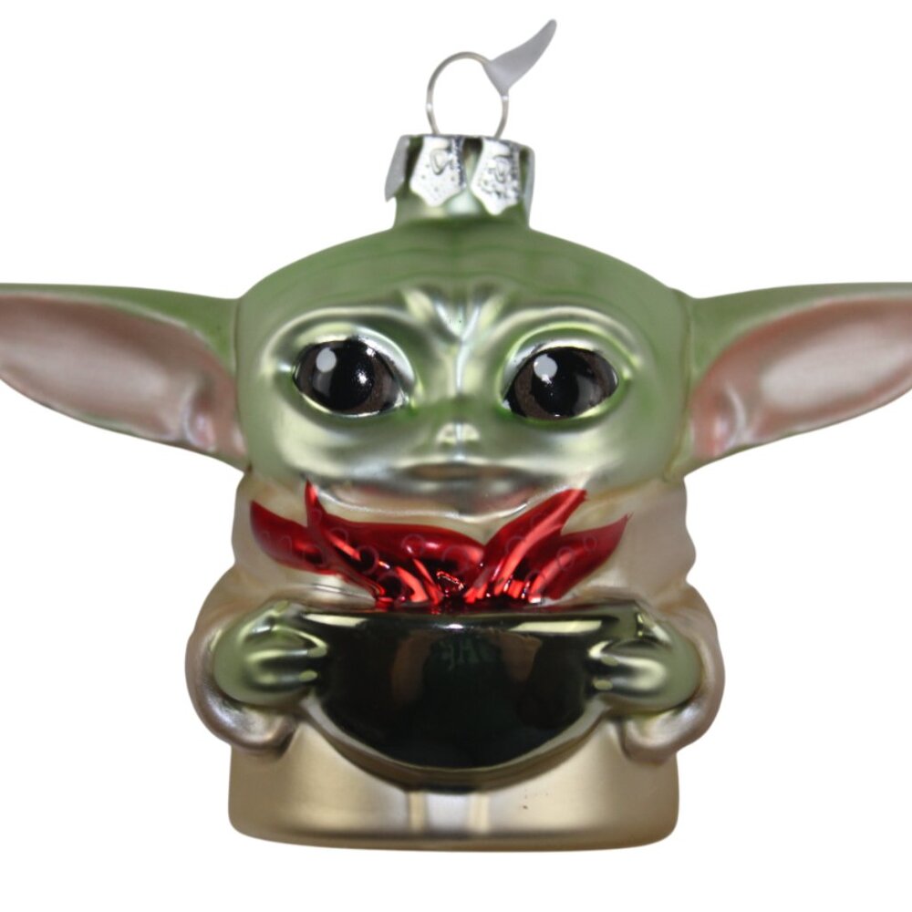 Hallmark Christmas Ornament Grogu Star Wars Mandalorian Blown Glass 2.75" NWT